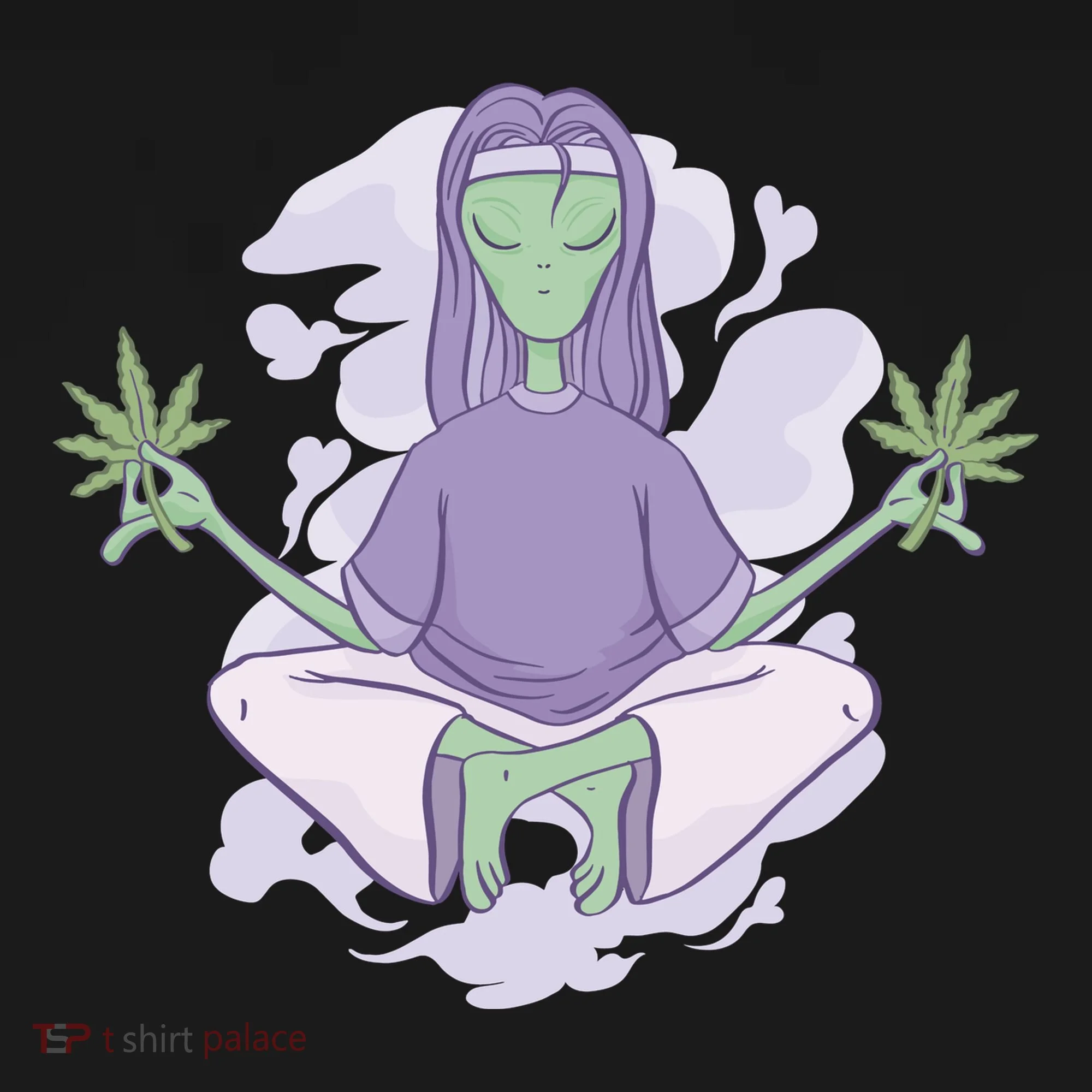 Alien Meditating Weed Toddler Hoodie