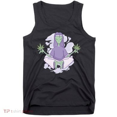 Alien Meditating Weed Tank Top