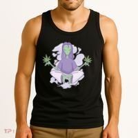 Alien Meditating Weed Tank Top thumb 3