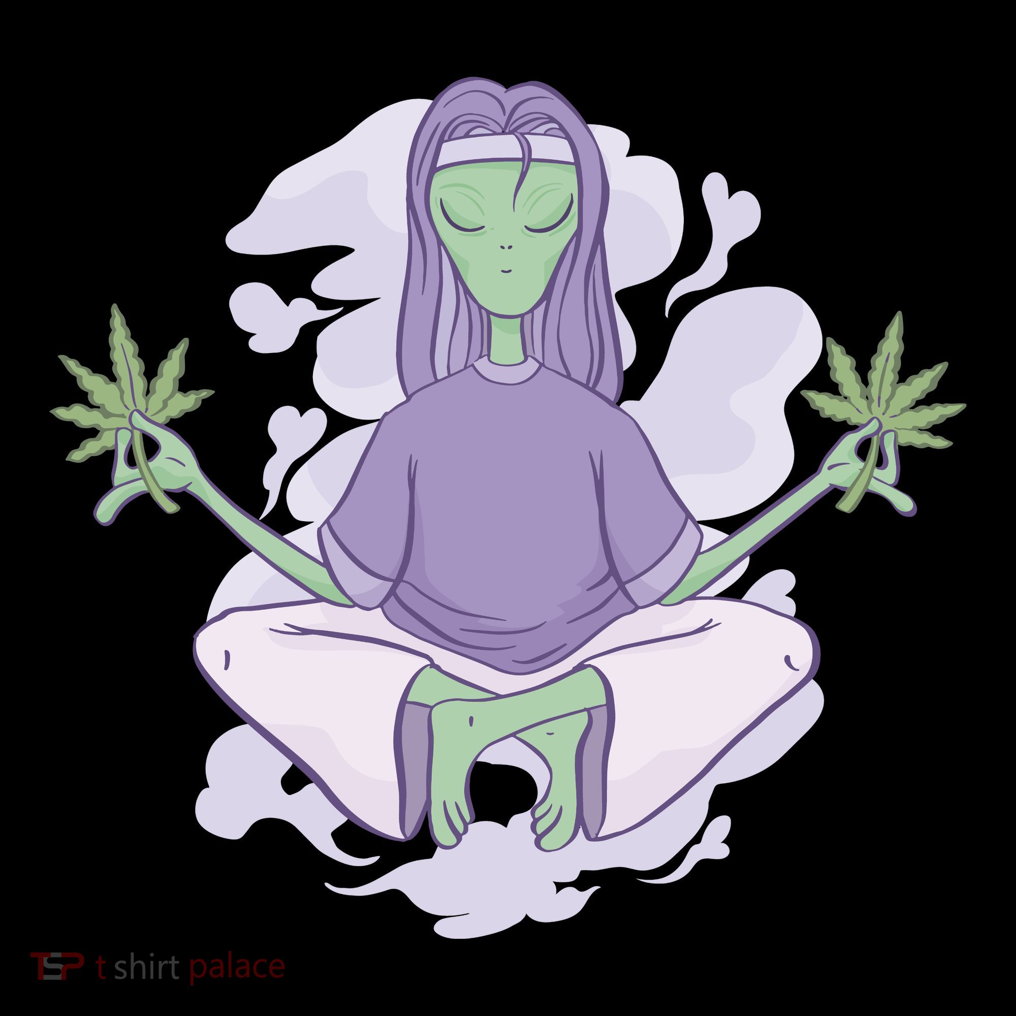 Alien Meditating Weed Tank Top