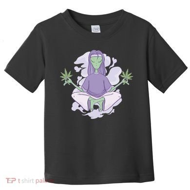 Alien Meditating Weed Toddler T-Shirt