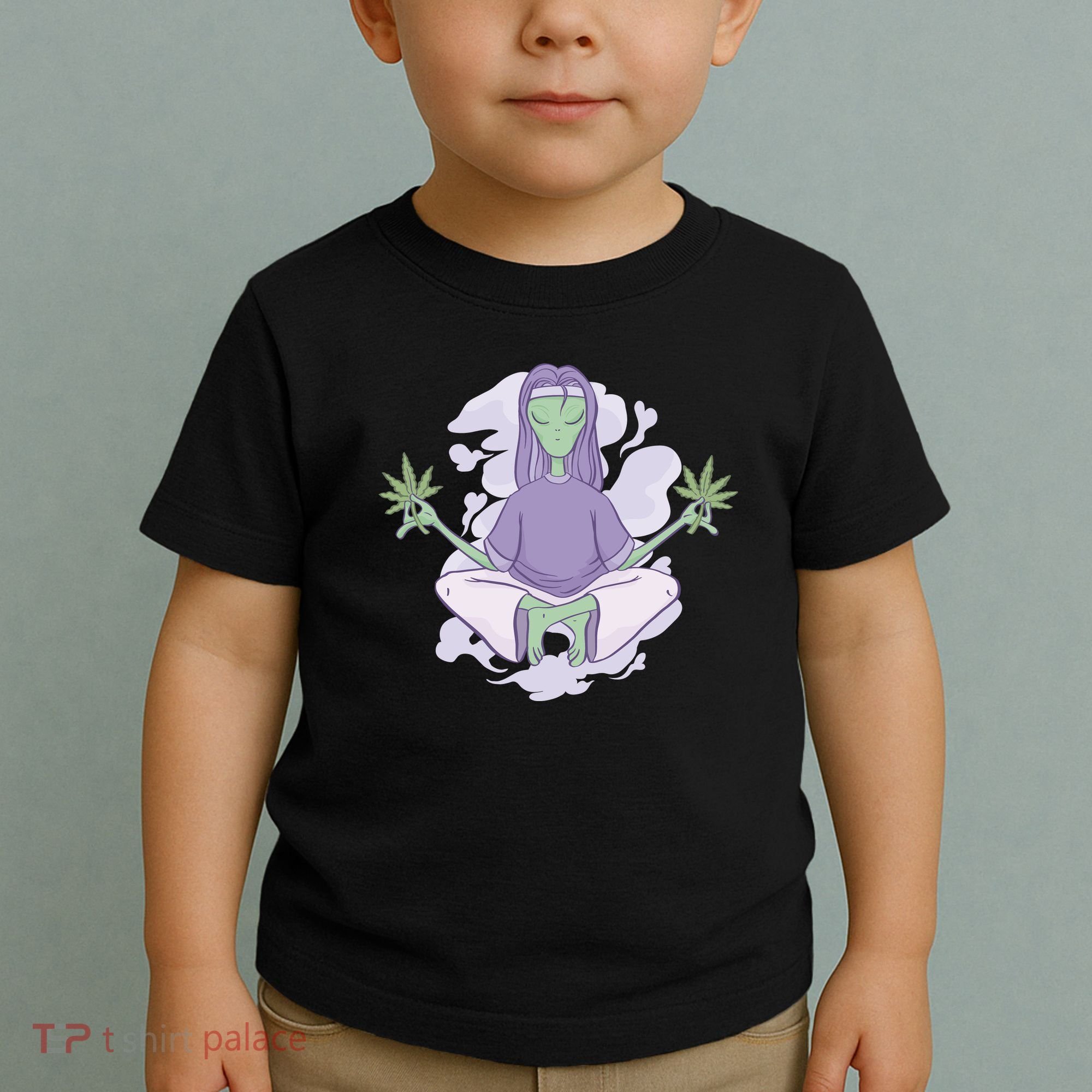 Alien Meditating Weed Toddler T-Shirt