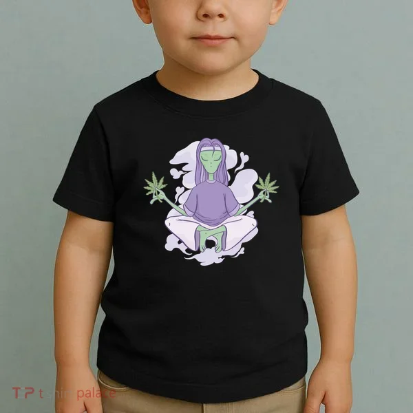 Alien Meditating Weed Toddler T-Shirt