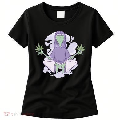 Alien Meditating Weed Women's T-Shirt