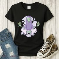 Alien Meditating Weed Women's T-Shirt thumb 3