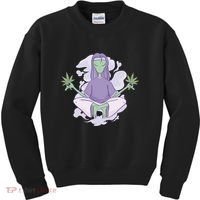 Alien Meditating Weed Kids Sweatshirt thumb 0
