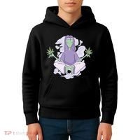 Alien Meditating Weed Kids Hoodie thumb 4