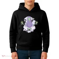 Alien Meditating Weed Kids Hoodie thumb 4