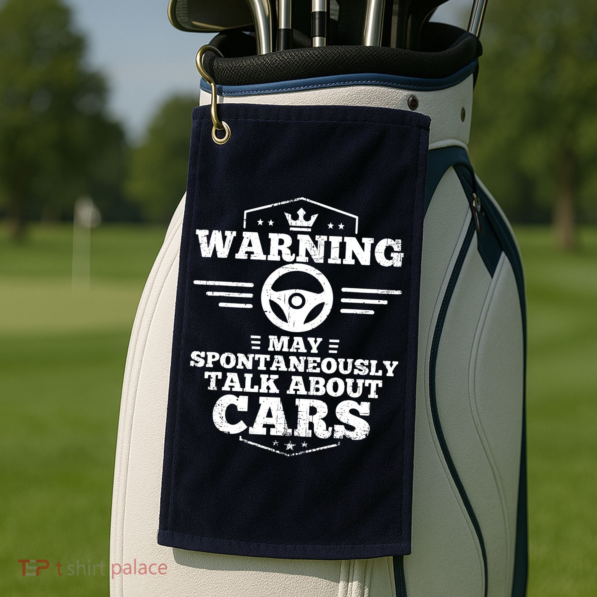 Auto Mechanic Warning I May Spontaneously Talk Cars Golf Towel