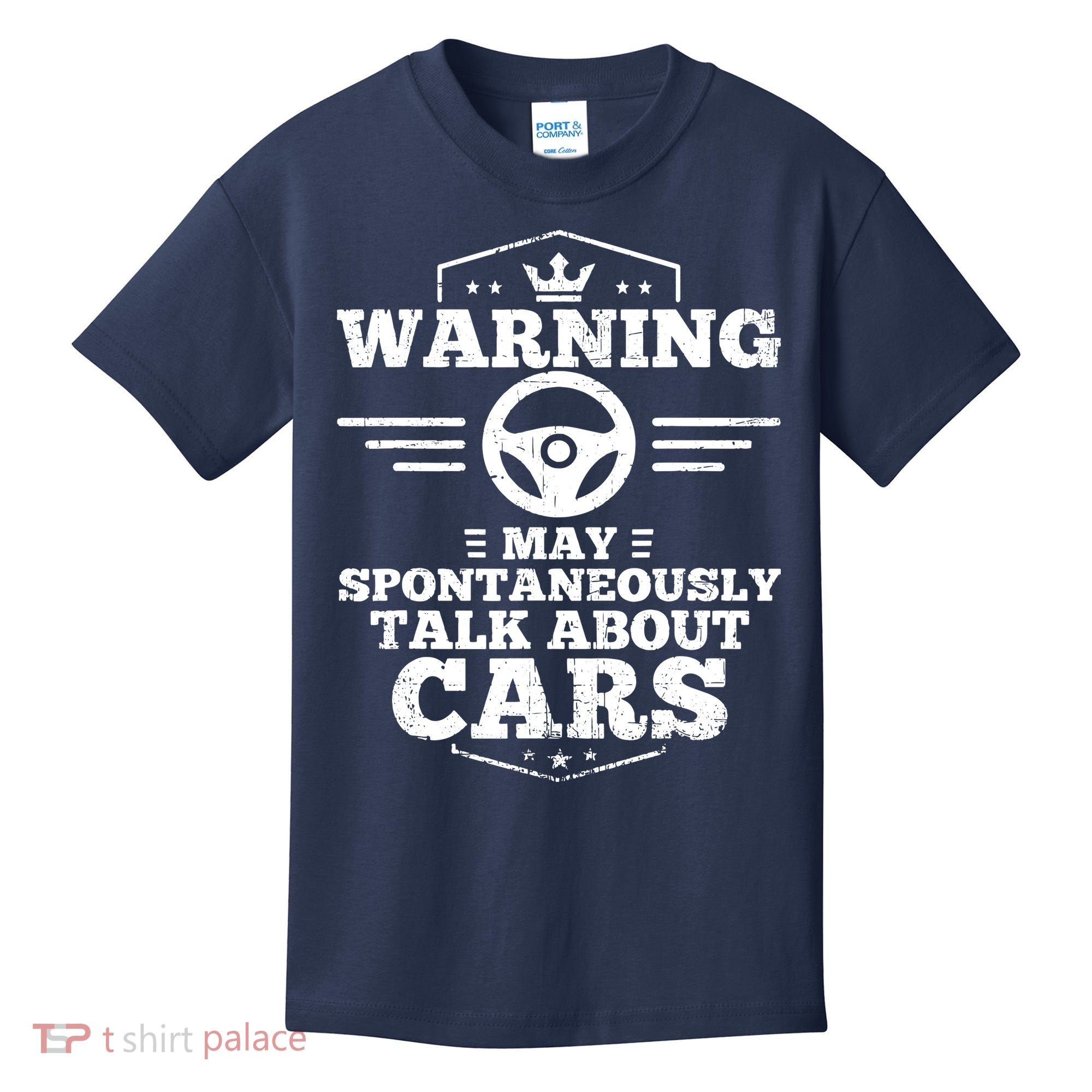 Auto Mechanic Warning I May Spontaneously Talk Cars Kids T-Shirt