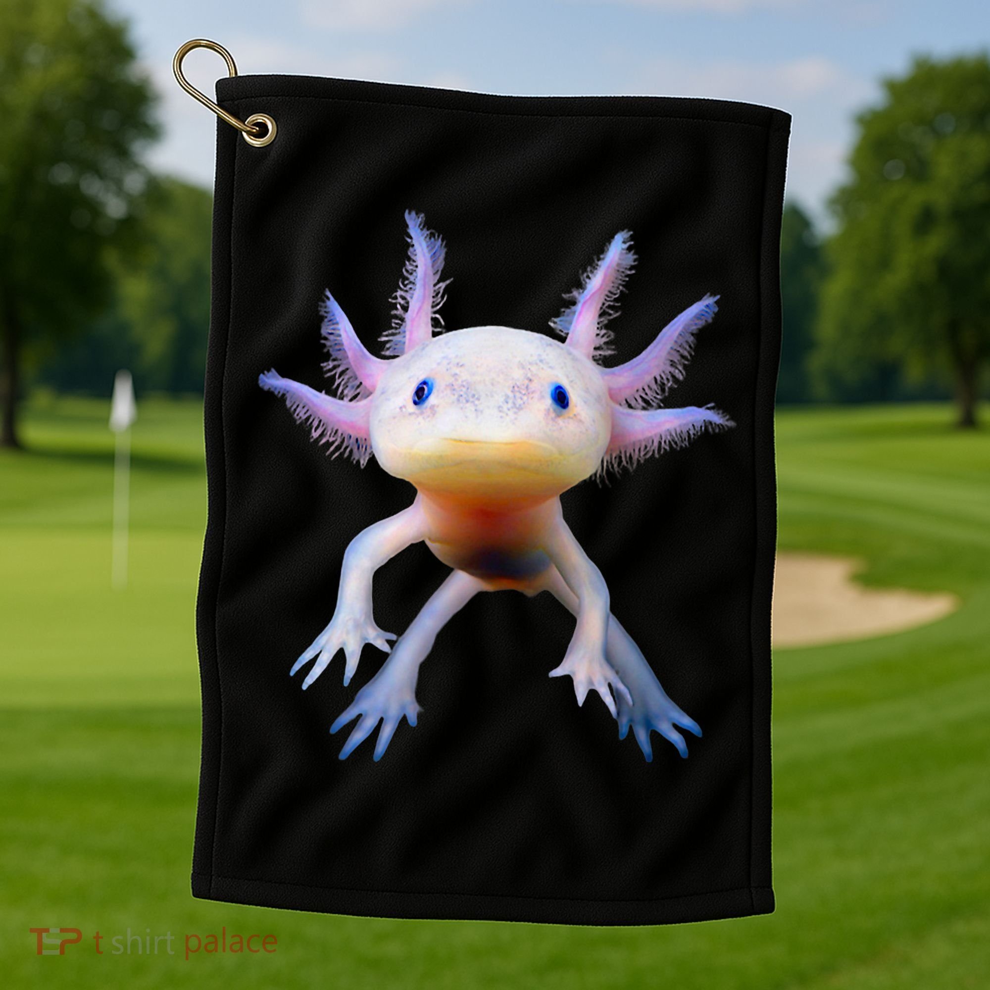Axolotl Mexican Walking Fish Cute Amphibian Axolotl Golf Towel