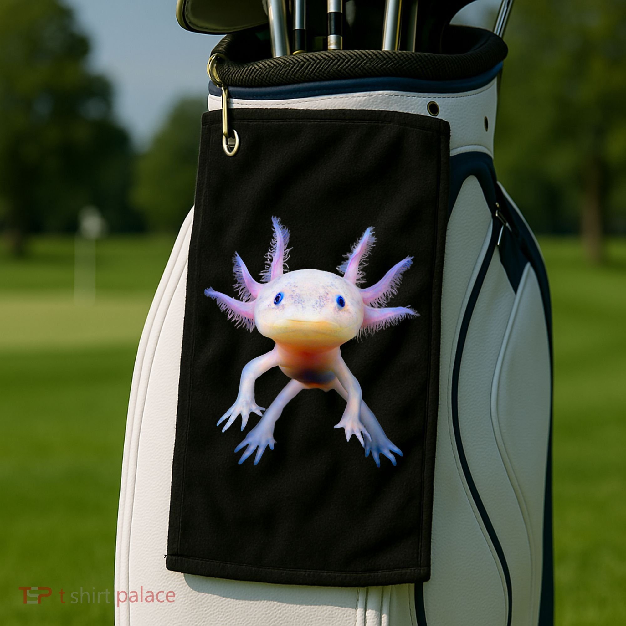 Axolotl Mexican Walking Fish Cute Amphibian Axolotl Golf Towel