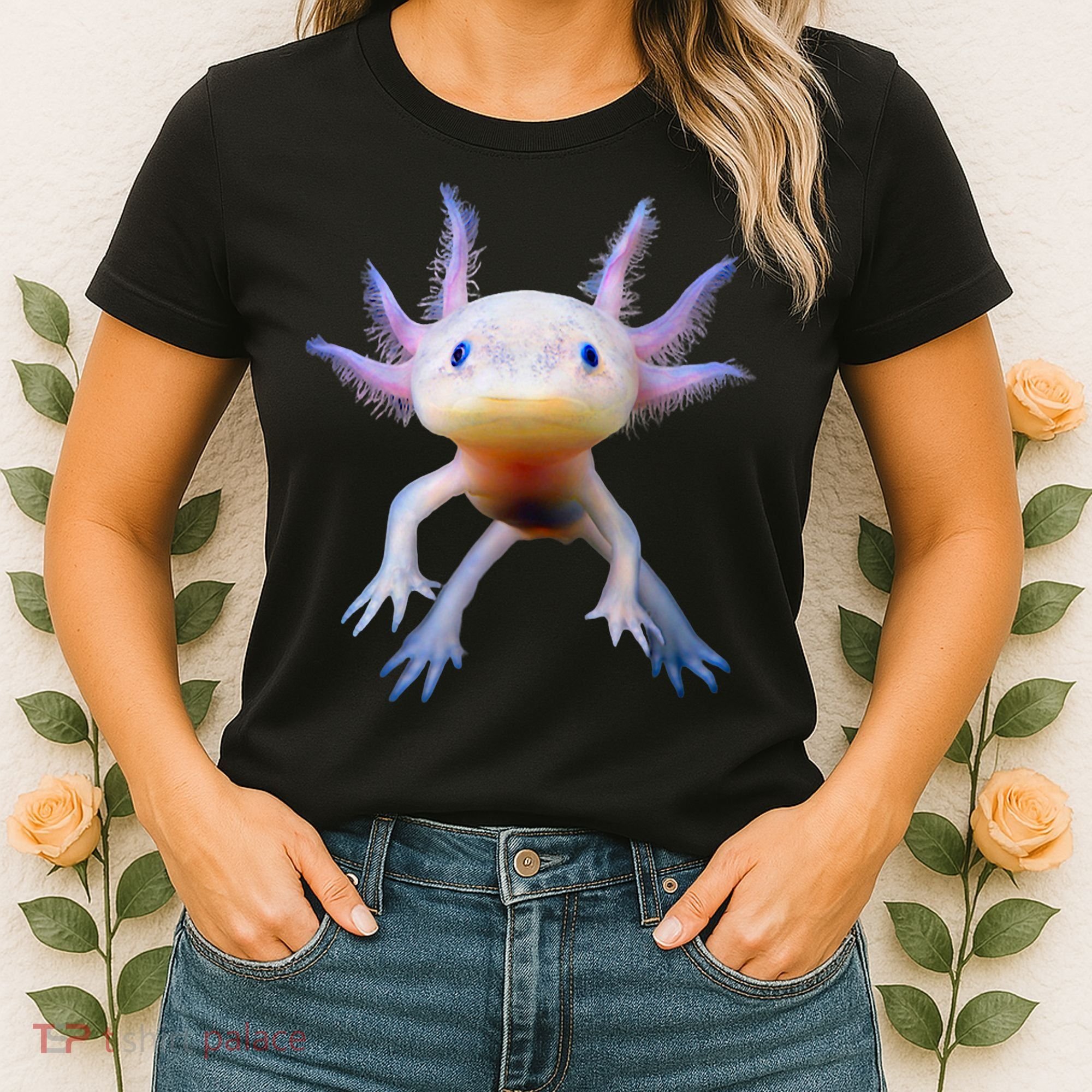 Axolotl Mexican Walking Fish Cute Amphibian Axolotl Women's T-Shirt