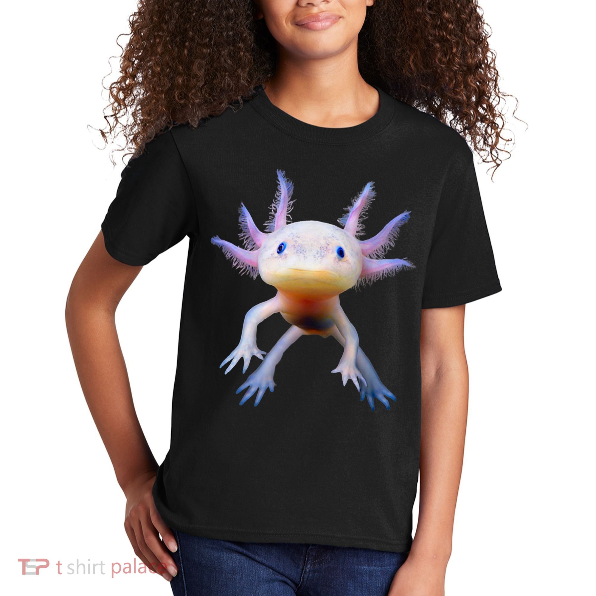 Axolotl Mexican Walking Fish Cute Amphibian Axolotl Kids T-Shirt