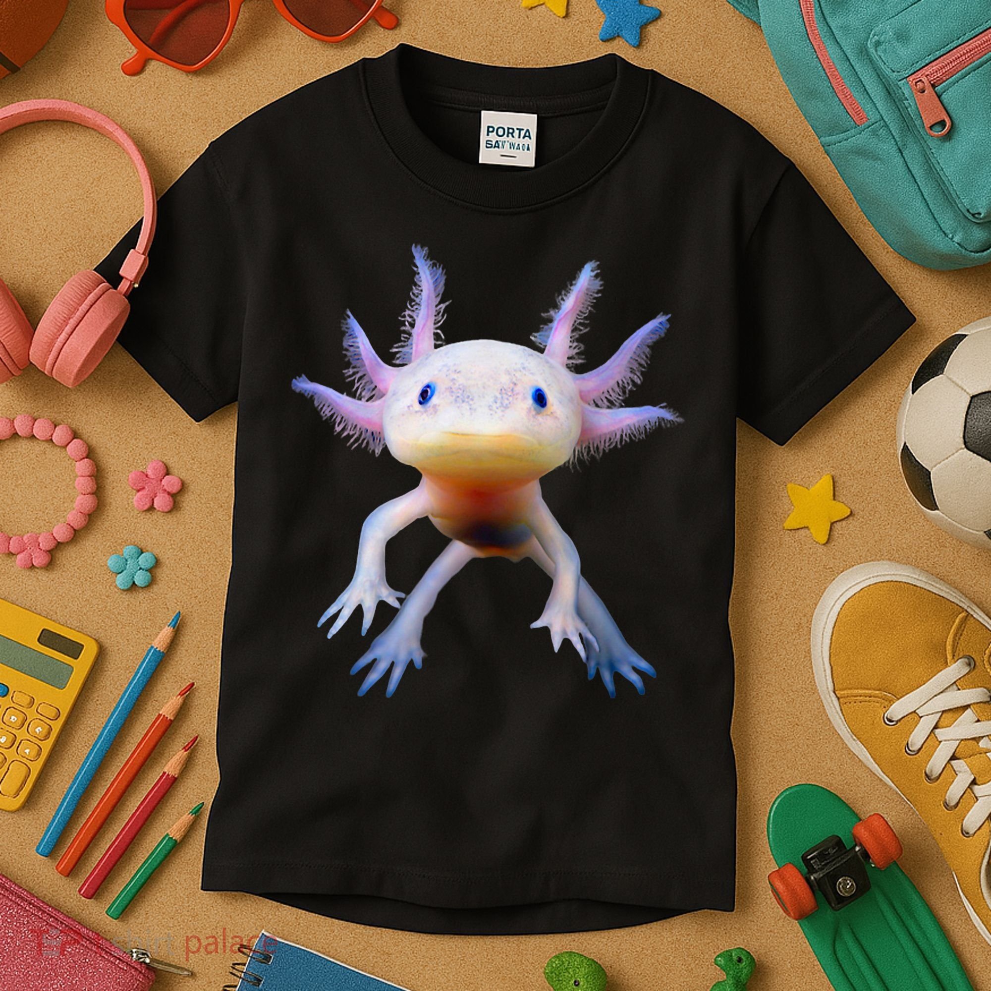Axolotl Mexican Walking Fish Cute Amphibian Axolotl Kids T-Shirt