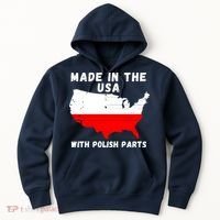 American Made With Polish Parts Polish Pride Poland USA Hoodie thumb 0