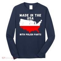 American Made With Polish Parts Polish Pride Poland USA Long Sleeve Shirt thumb 0