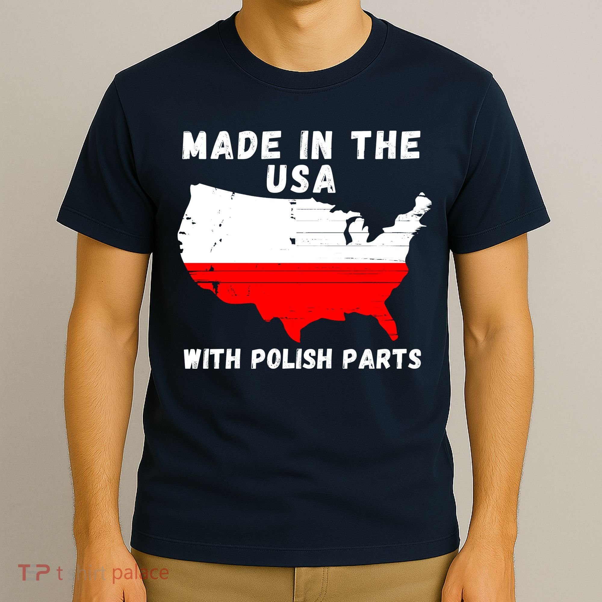 American Made With Polish Parts Polish Pride Poland USA T-Shirt