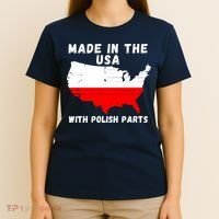 American Made With Polish Parts Polish Pride Poland USA T-Shirt thumb 4