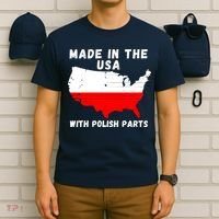 American Made With Polish Parts Polish Pride Poland USA T-Shirt thumb 6