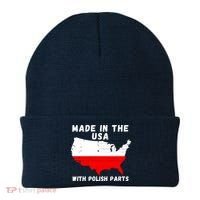 American Made With Polish Parts Polish Pride Poland USA Beanie thumb 0