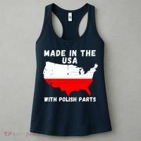 American Made With Polish Parts Polish Pride Poland USA Women's Tank Top thumb 3
