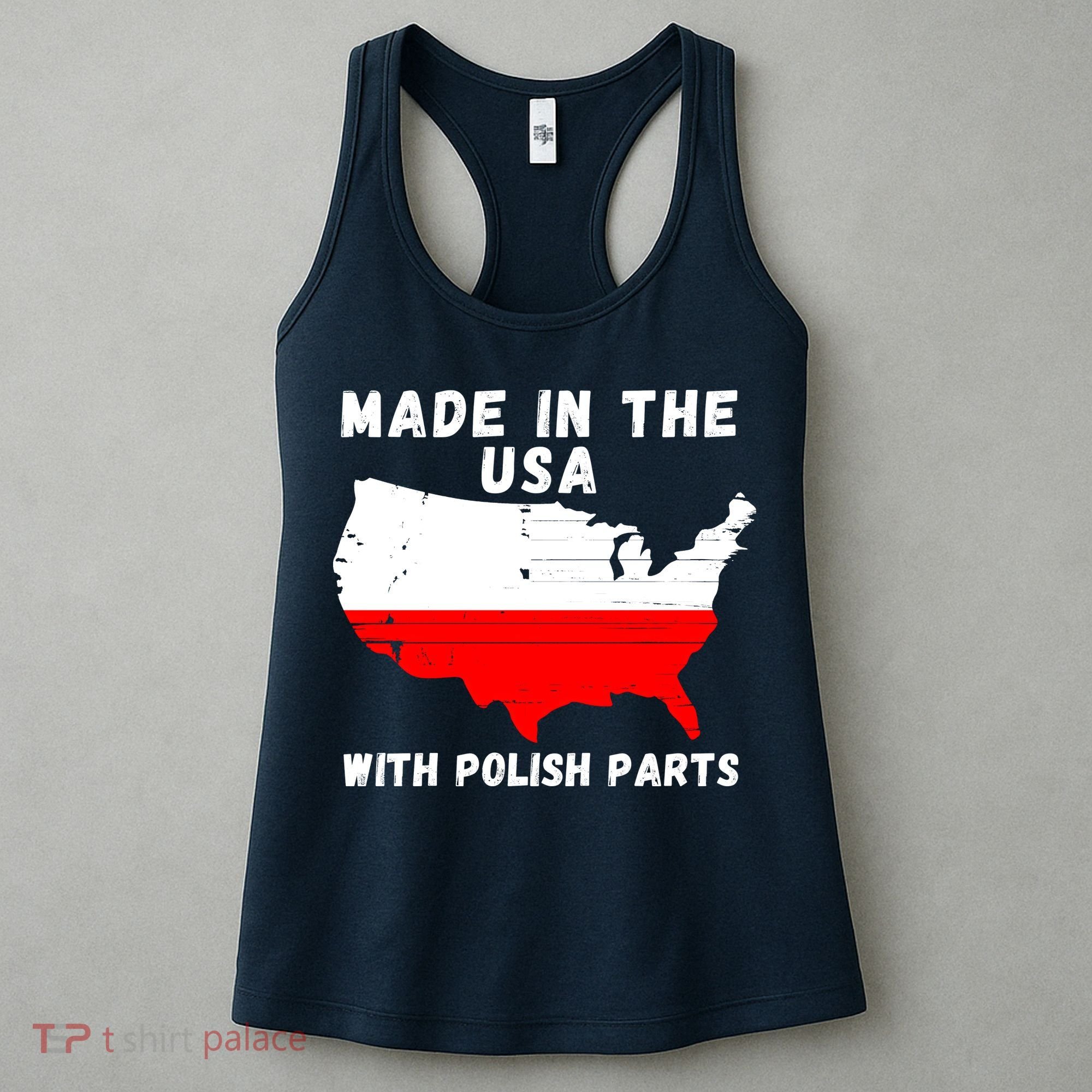 American Made With Polish Parts Polish Pride Poland USA Women's Tank Top