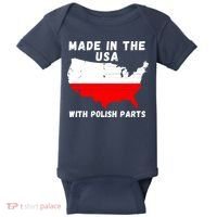 American Made With Polish Parts Polish Pride Poland USA Baby Bodysuit thumb 0