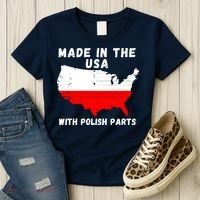 American Made With Polish Parts Polish Pride Poland USA Women's T-Shirt thumb 3