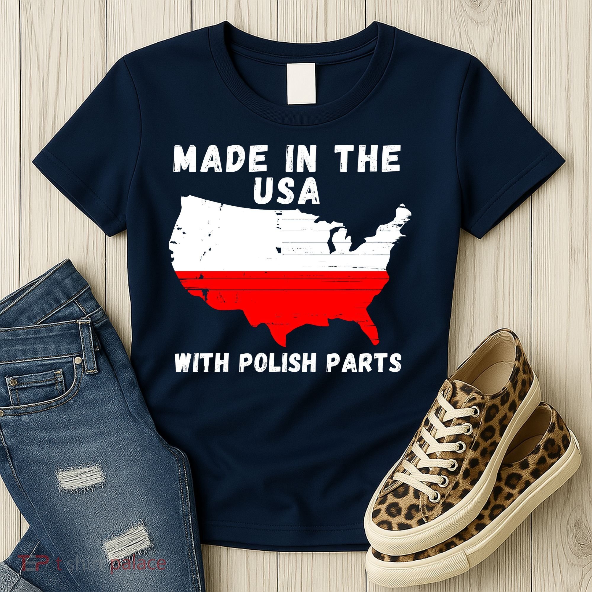 American Made With Polish Parts Polish Pride Poland USA Women's T-Shirt