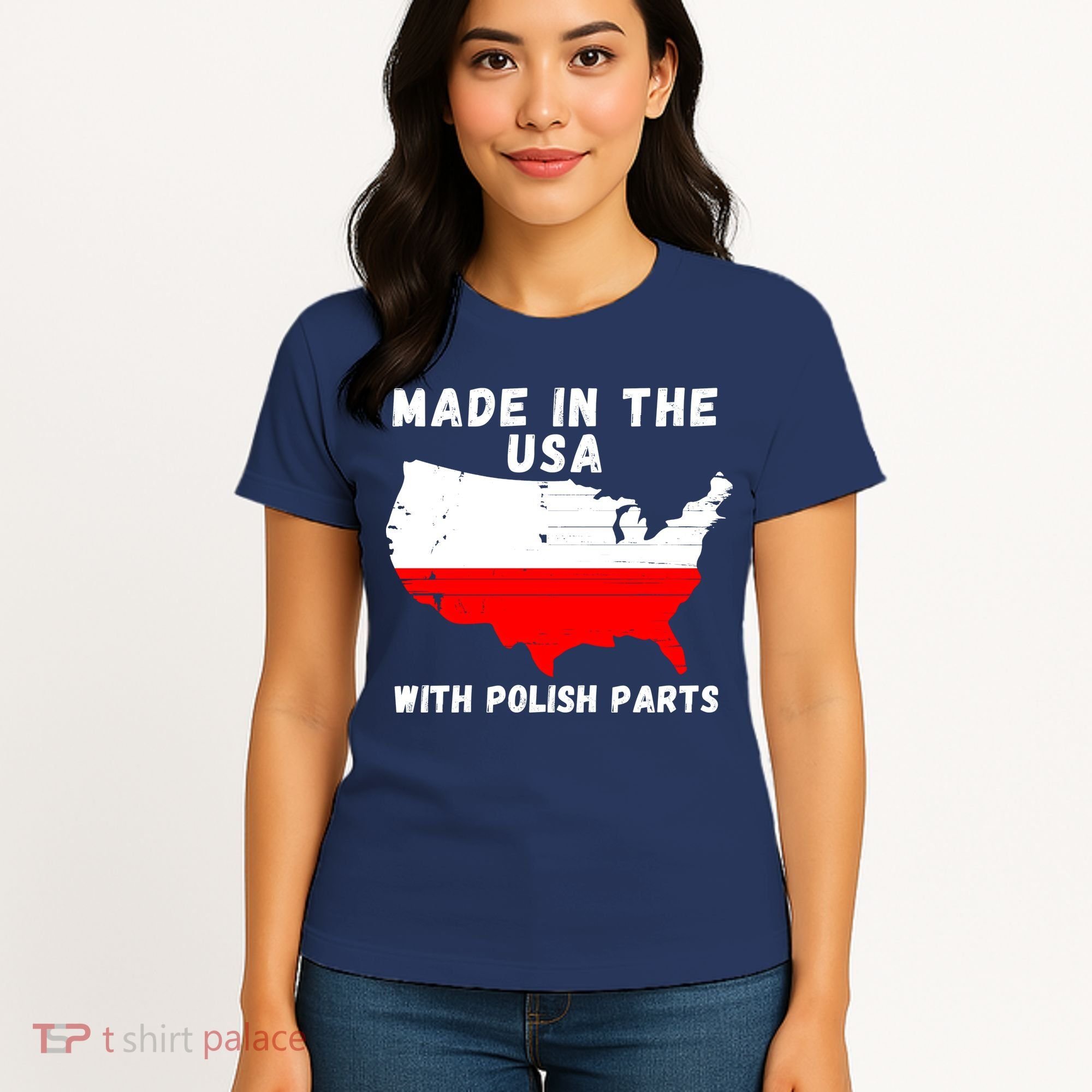 American Made With Polish Parts Polish Pride Poland USA Women's T-Shirt