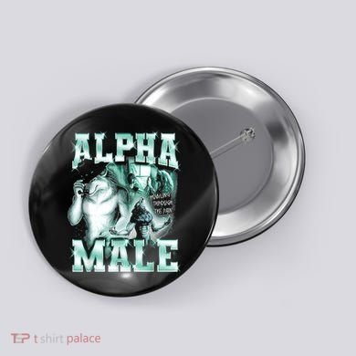 Alpha Male Wolf Meme Button