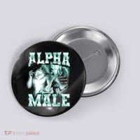 Alpha Male Wolf Meme Button thumb 0