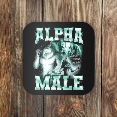 Alpha Male Wolf Meme Coaster