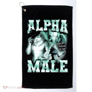 Alpha Male Wolf Meme Golf Towel