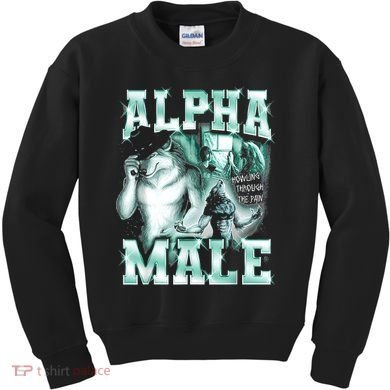 Alpha Male Wolf Meme Kids Sweatshirt
