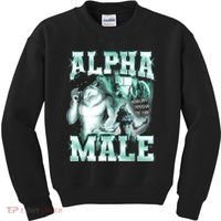 Alpha Male Wolf Meme Kids Sweatshirt thumb 0