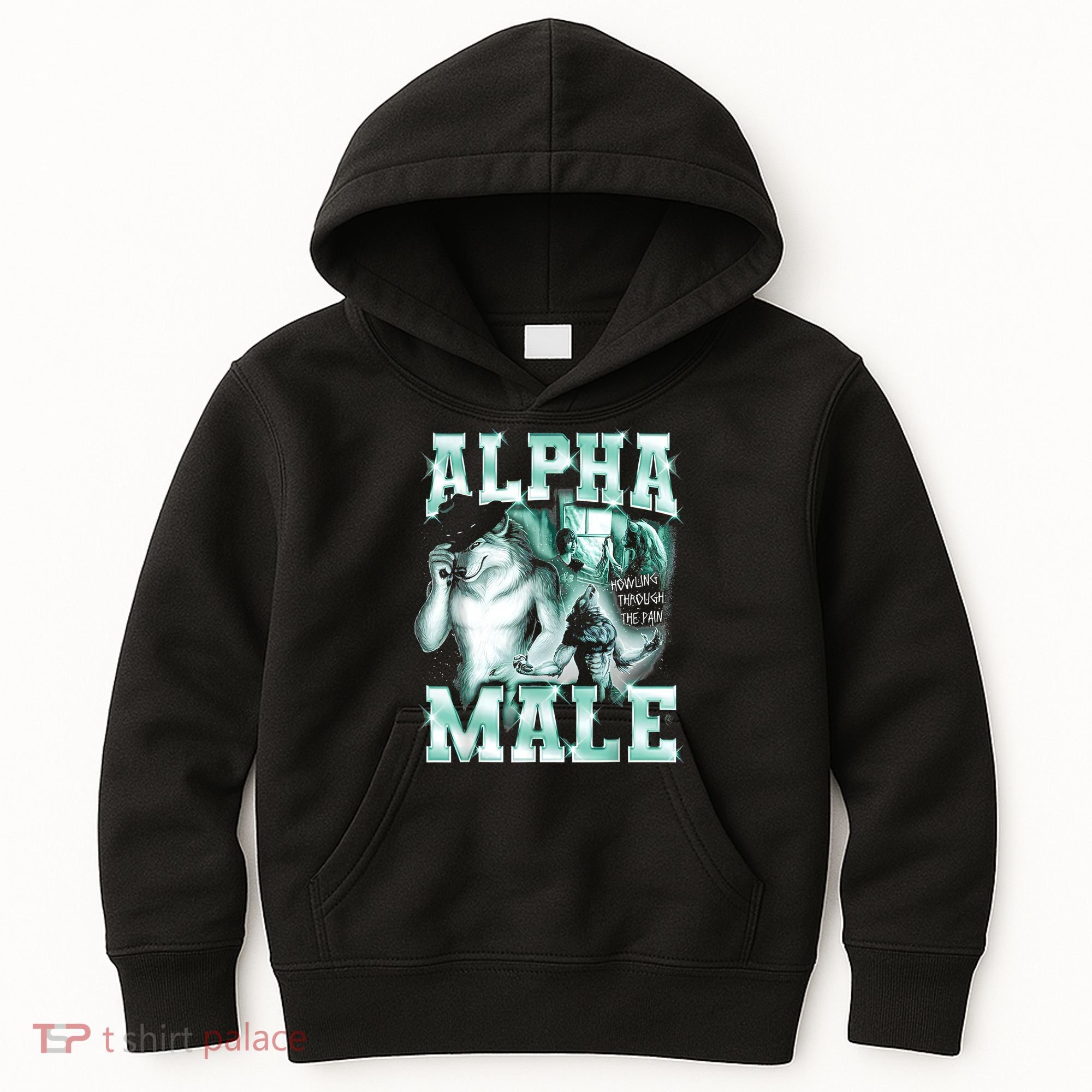 Alpha Male Wolf Meme Kids Hoodie