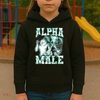 Alpha Male Wolf Meme Kids Hoodie thumb 3