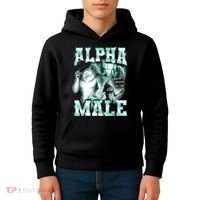Alpha Male Wolf Meme Kids Hoodie thumb 4