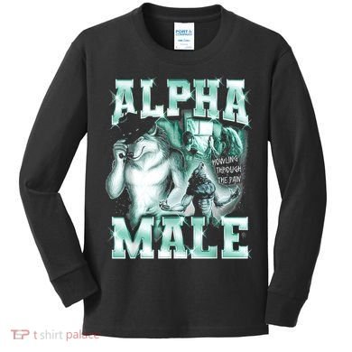 Alpha Male Wolf Meme Kids Long Sleeve Shirt