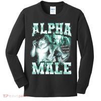 Alpha Male Wolf Meme Kids Long Sleeve Shirt thumb 0
