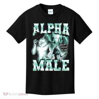 Alpha Male Wolf Meme Kids T-Shirt