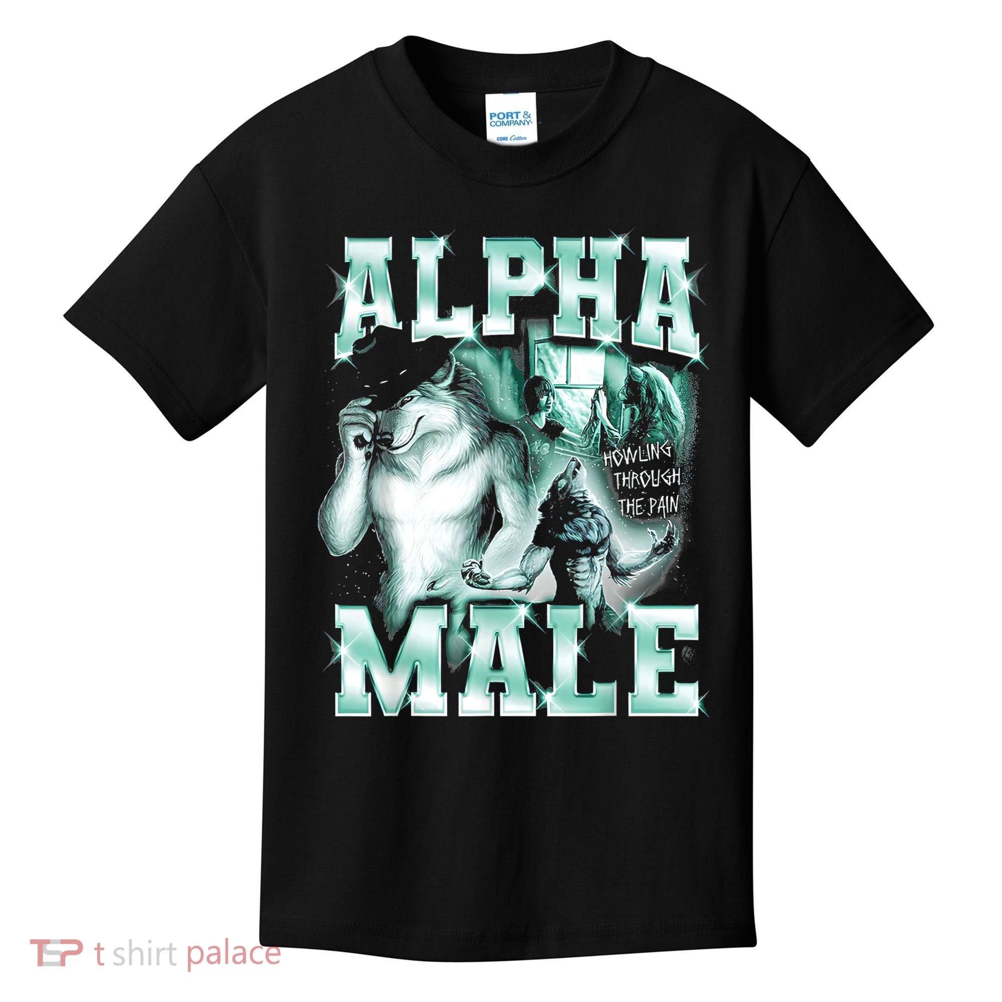 Alpha Male Wolf Meme Kids T-Shirt
