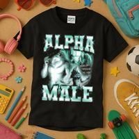Alpha Male Wolf Meme Kids T-Shirt thumb 3