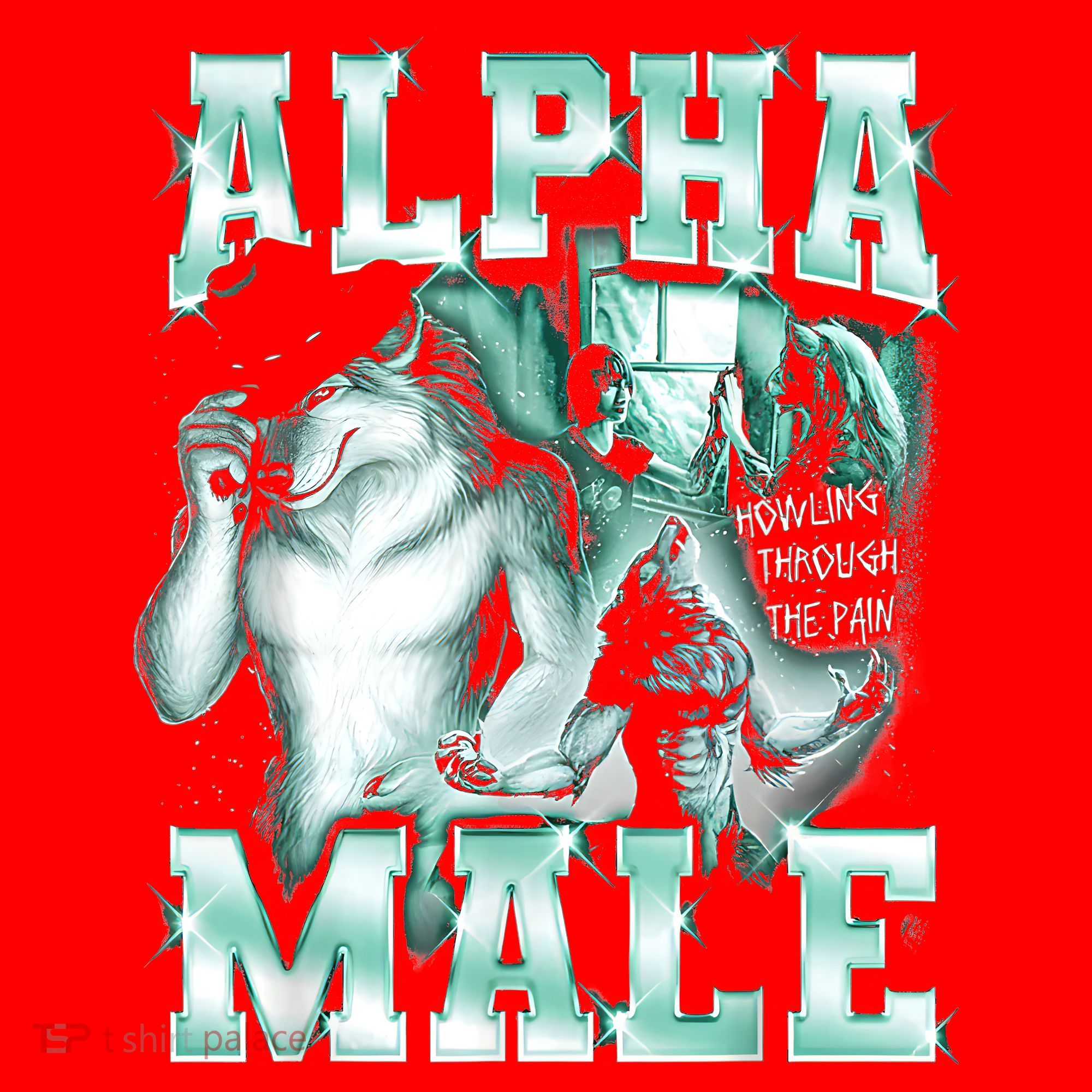 Alpha Male Wolf Meme Santa Hat