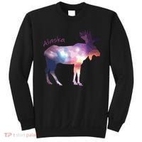 Alaska Moose Within The Borealis And The Polar Sky Sweatshirt thumb 0