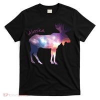 Alaska Moose Within The Borealis And The Polar Sky T-Shirt thumb 0