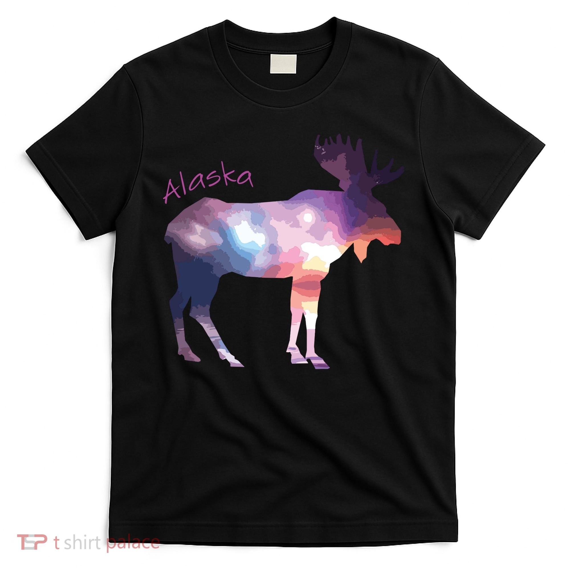 Alaska Moose Within The Borealis And The Polar Sky T-Shirt