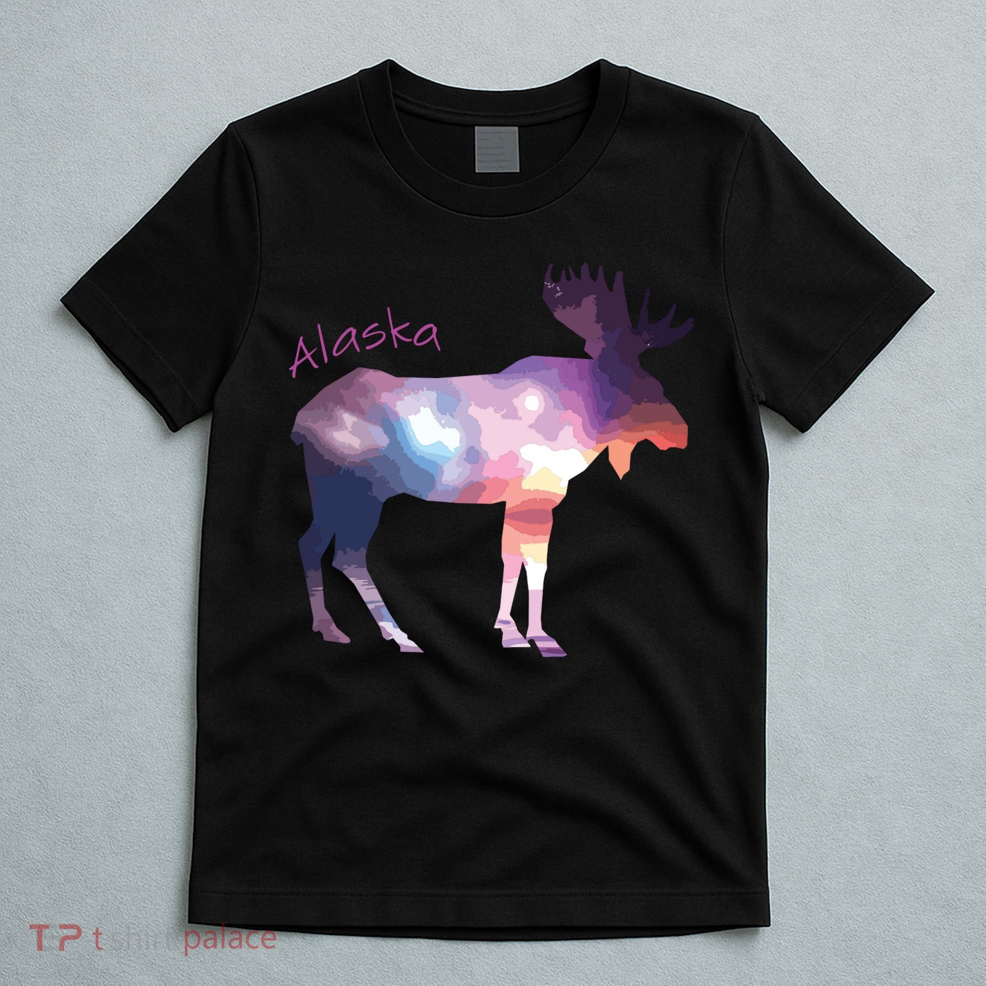 Alaska Moose Within The Borealis And The Polar Sky T-Shirt